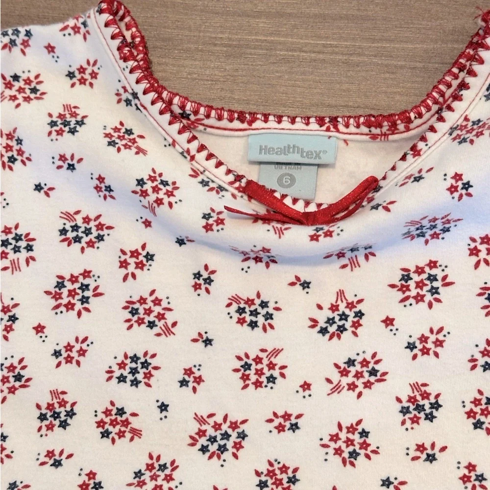 Girls 6 Hearstrings Red, White and Blue Sleeveless Dress